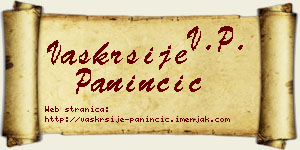 Vaskrsije Paninčić vizit kartica